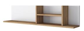 Sieninė lentyna Kalune Design AE103 2641, balta sp./riešuto sp., 25 cm x 120 cm x 19.8 cm