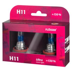 Auto spuldze Flosser Ultra Plus +130% F2110260, halogēnā spuldze, balta krās., 12 V