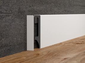 Grīdlīste Profile VOX 3027656, 240 cm x 8 cm x 1.6 cm, balts krās.