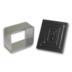 Kaminauks, 12.5 cm x 15.5 cm, metall, must v.