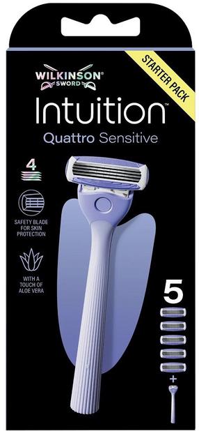 Raseerija Wilkinson Sword Quattro Intuition Sensitive, 5 tk