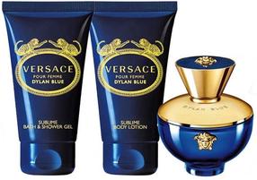 Dovanų komplektas moterims Versace Pour Femme Dylan Blue, 3 vnt.
