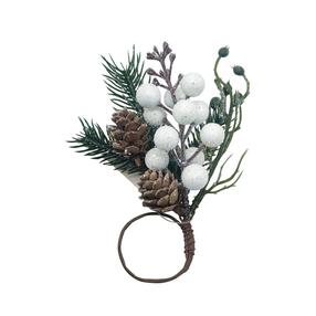Mākslīgais zars Christmas Touch, balta krās./zaļa krās., 15 cm