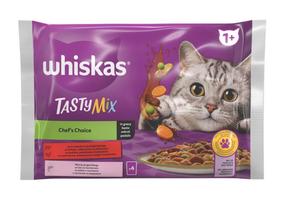 Šlapias kačių maistas Whiskas, žuvis/mėsa, 0.085 kg x 4 vnt.