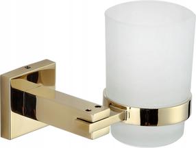 Стакан и держатель для ванной комнаты Mexen Vane, золотой цв., 9 см x 9.5 см x 12 см