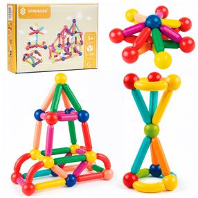 Magnetinis konstruktorius Springos KG0050, 128 vnt., įvairių spalvų