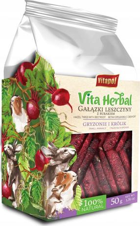 Лакомство для грызунов Vitapol Vita Herbal, для кроликов/для грызунов, 0.05 кг, 4 шт.