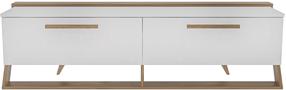TV staliukas Kalune Design Astrid, balta sp./riešuto sp., 36.6 cm x 163.8 cm x 46.8 cm
