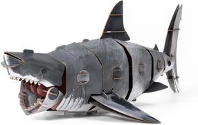 3D пазл MakeBug Great White Shark MB-B-0010, 4 см x 10 см, серый цв.