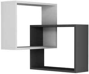 Sieninė lentyna Kalune Design Ring 776HMS1719, antracito sp./balta sp., 68 cm x 60 cm x 68 cm