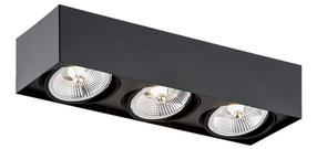 Šviestuvas lubų Argon Rodos Plus 6118, GU10, 3 x 12 W, juoda sp. / juoda sp.