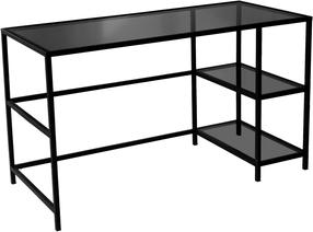 Rakstāmgalds un plaukts Kalune Design Master Calisma Masasi 552NOS1704, 130 cm x 60 cm, 75 cm, melna krās.