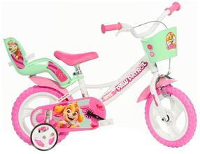 Bērnu velosipēds ar papildus riteņiem Paw Patrol 124RL-PW, balta krās./rozā krās., 12"