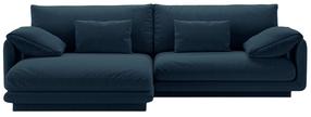 Kampinė sofa Micadoni Torino Structured, tamsiai mėlyna sp., kairinė, 250 x 170 cm x 83 cm