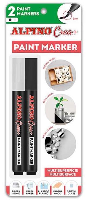 Tekstimarker Alpino Crea+ 1AAR000251, 2 - 3 mm, must v., 2 tk