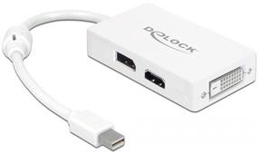 Adapteris Delock Mini Displayport M To Displayport / DVI / HDMI F 61768 Mini DisplayPort, DisplayPort / HDMI A / DVI-D, 0.16 m