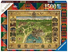 Dėlionė Ravensburger Harry Potter Hogwarts Map, 60 cm x 80 cm, 1500 vnt., įvairių spalvų