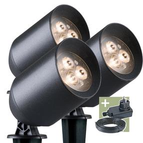 Savienojams āra apgaismojums Ludeco Stig, 1.5W, LED, IP44, melna krās., 9.5 cm x 10 cm