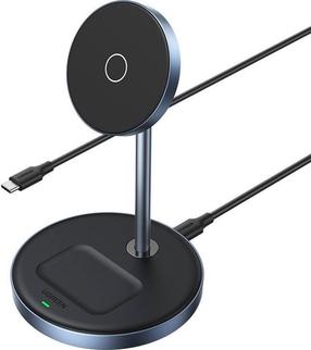 Belaidis indukcinis įkroviklis Ugreen CD317, USB Type C/Wireless/MagSafe, juoda sp., 7.5 W
