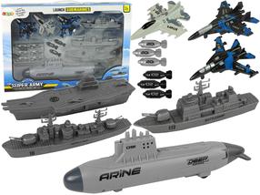  Набор игрушечных автомобилей Lean Toys Super Army Launch Submarines, серый цв.
