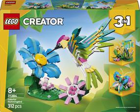 Konstruktor LEGO® Creator 3 in 1 Metsloomad: Värviline koolibri 31384, 312 tk