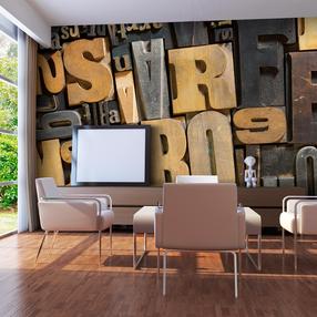 Fototapete Artgeist Wooden Letters, 270 cm x 539 cm