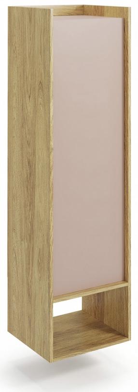 Pakabinama spintelė Mobius 1D, ąžuolo sp./rožinė sp., 41 cm x 50 cm x 179 cm