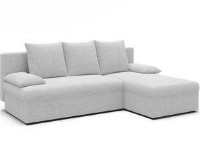 Kampinė sofa - lova Gino Royal 01, balta sp., dešininė, 146 x 206 cm x 90 cm