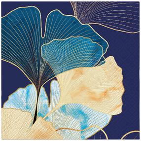 Popierinės servetėlės PAW Stylish Ginko Accents, 33 cm x 33 cm, mėlyna sp., 20 vnt.
