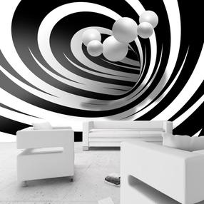 Fototapete Artgeist Twisted In Black & White, 245 cm x 245 cm