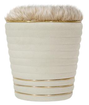 Pufas Kayoom Doric 345 WMU5R-IVY, aukso sp./smėlio sp., 42 cm x 42 cm x 50 cm