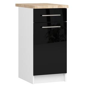Нижний кухонный шкаф Akord Oliwia S40, белый цв./черный цв., 60 см x 40 см x 85 см