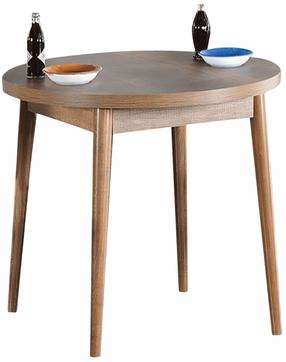 Valgomojo stalas Kalune Design Stil Barok, riešuto sp., 90 cm x 90 cm x 77.5 cm