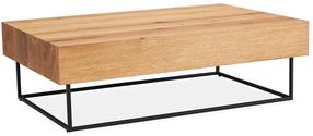 Kavos staliukas Home4you Bronte, ąžuolo sp./juoda sp., 120 cm x 80 cm x 40 cm
