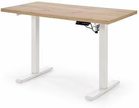 Kompiuterio stalas reguliuojamo aukščio B/54, 120 cm x 60 cm, 75 - 120 cm, ąžuolo sp./balta sp.
