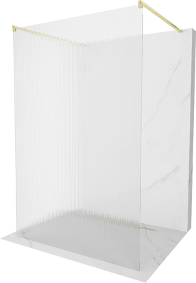 Dušo sienelė Mexen Kioto Walk-in, 110 cm x 200 cm, brushed gold sp./grūdintas