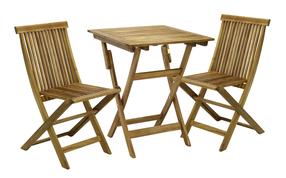 Lauko baldų komplektas Home4you Finlay, šviesiai ruda, 2 vietų