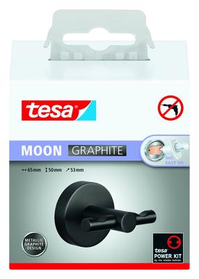 Вешалка Tesa MOON, 53 мм x 65 мм x 50 мм, графитовый цв.