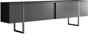TV staliukas Kalune Design Luxe, antracito sp./aukso sp., 30 cm x 180 cm x 50 cm