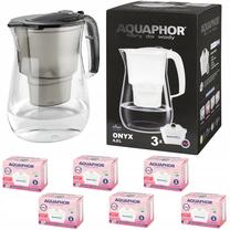 Vandens filtravimo indas, su kasetėmis Aquaphor Onyx, 4.2 l, skaidri sp./juoda sp.