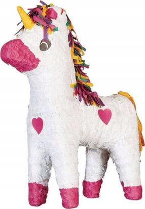 Dekorācija GoDan Unicorn, balta krās./rozā krās., 34.9 cm