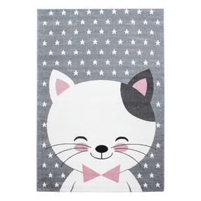 Kilimas vidaus Ayyildiz Kids Kitty, balta sp./pilka sp./rožinė sp., 290 cm x 200 cm