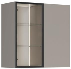 Шкаф-витрина Point One, базальтовый серый цв., 37 см x 80 см x 80 см