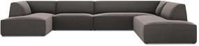 Kampinė sofa Micadoni Home Ruby Panoramic 7 Seats, tamsiai pilka sp., dešininė, 366 x 273 cm x 69 cm