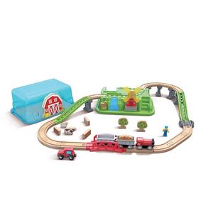  Dzelzceļa sliedes Hape Train Track Set Countryside Bucket E3772A, daudzkrāsaina