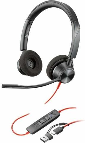 Laidinės ausinės HP Poly Blackwire 3320M, juoda sp.