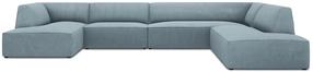 Kampinė sofa Micadoni Home Ruby Panoramic 7 Seats, žydra sp., dešininė, 366 x 273 cm x 69 cm