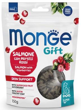 Лакомство для собак Monge Gift Super M Skin Support Salmon With Cranberries, лосось, 0.15 кг
