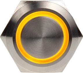 Деталь корпуса, кнопка DimasTech Vandalism Switch Silverline PD024, желтый цв./нержавеющей стали цв.