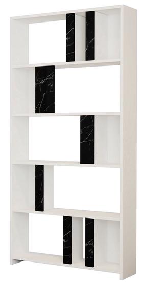 Grīdas plaukts Kalune Design Lima Marble, balta krās./melna krās., 180 cm x 90 cm x 20 cm